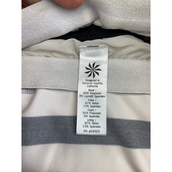 Athleta Workout Black and White Tank Built-in Bra Racerback Running Tank Top Siz - Picture 14 of 14